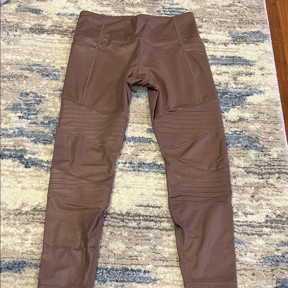 Athleta Inclination Shinmer Moto Tight Leggings - Medium